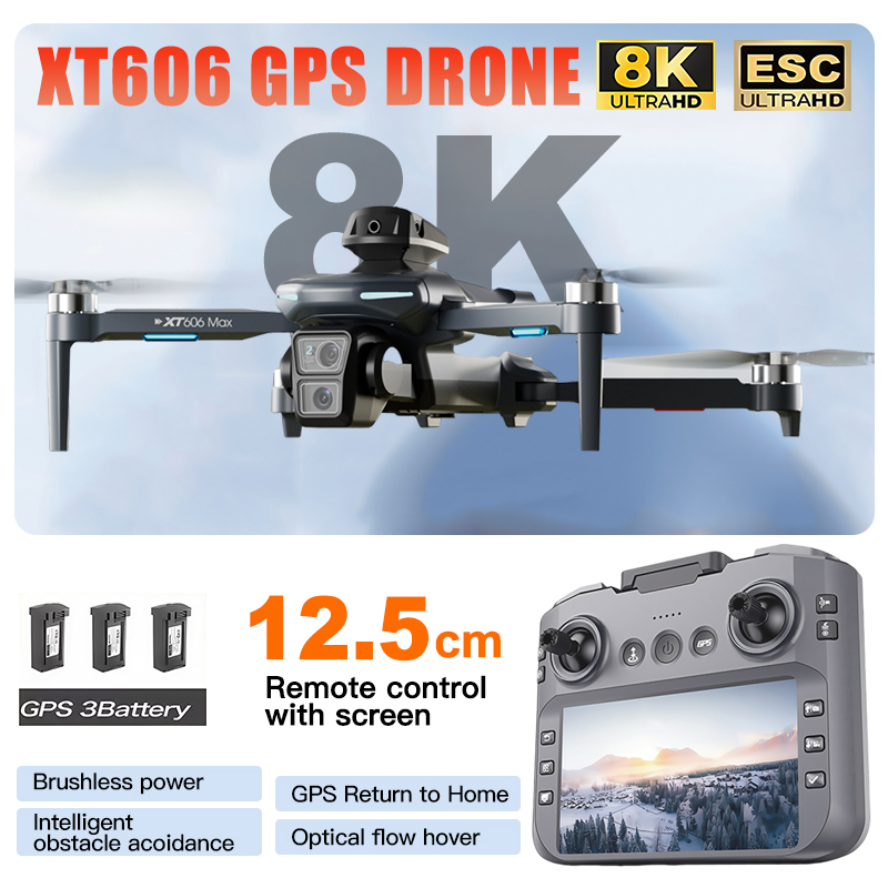 Drone Thermal Imaging - Drone XT606 MAX 3 baterai, Kamera