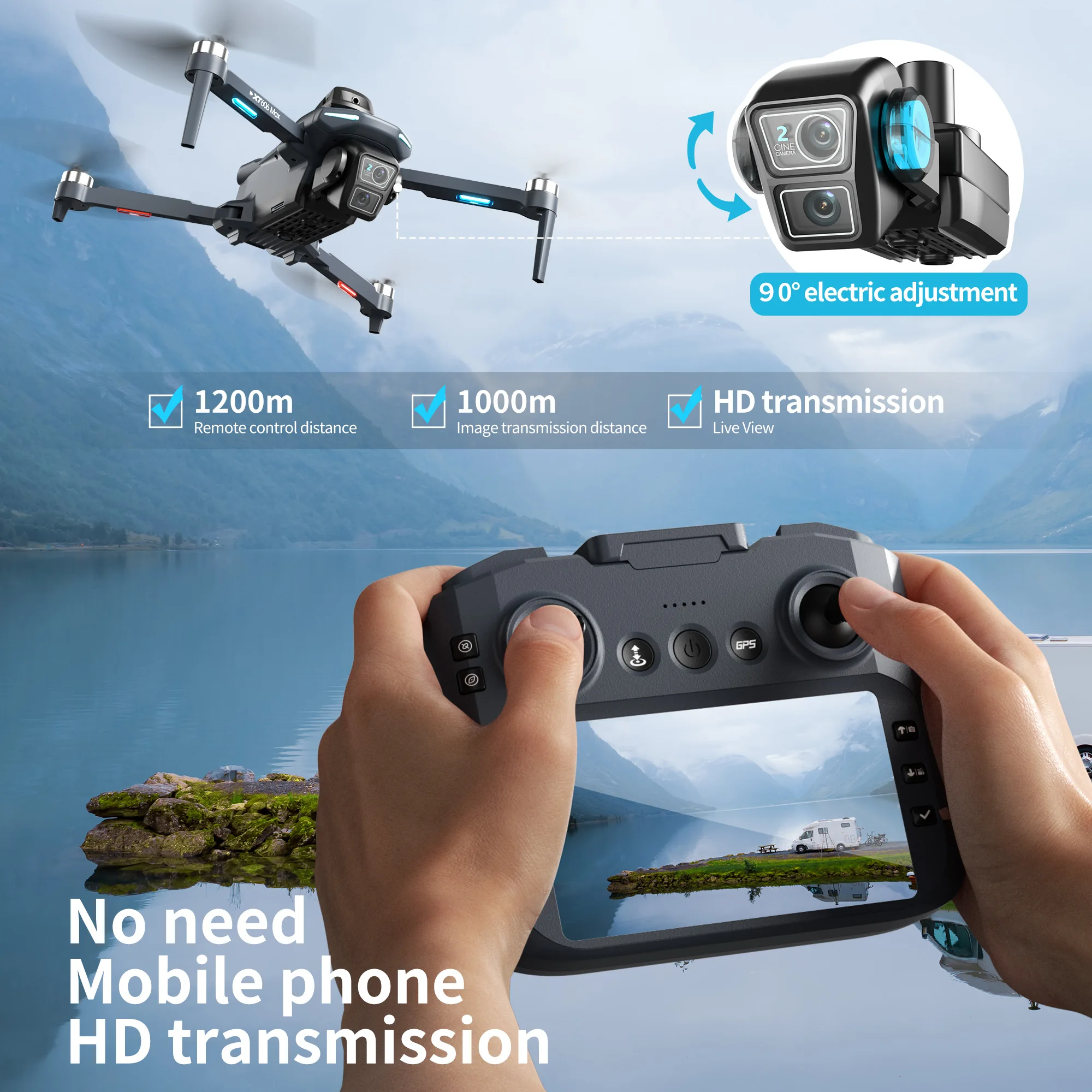 Drone Lenovo XT606 MAX GPS 4K  - Drone Surveying ulasan dan harga
